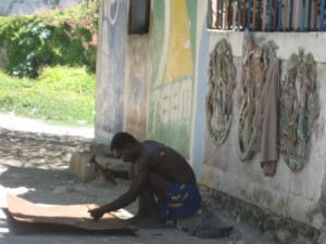 Hand hammered folk art from Haiti